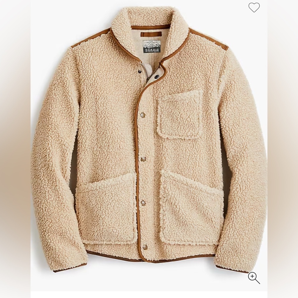 Wallace & Barnes for J Crew Nordic sherpa fleece shawl-collar jacket size M